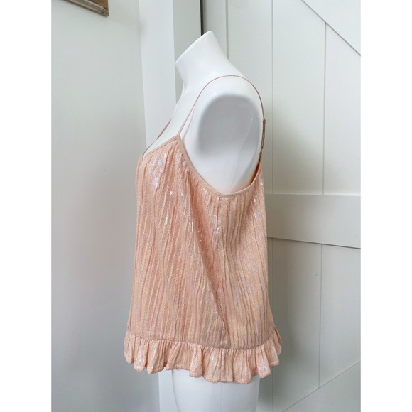 Anthropologie Pink Sequin Amelie Tank Top - Picture 2 of 6